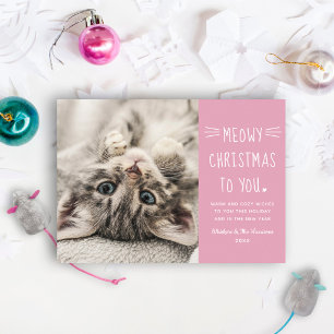 Cartes Pour Fêtes Annuelles Meowy Christmas Rose Funny Chat Photo