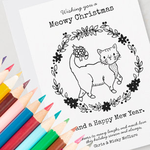 Cartes Pour Fêtes Annuelles Meowy couleur de Noël Votre propre chat mignon