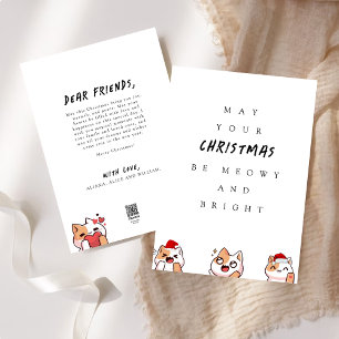Cartes Pour Fêtes Annuelles Meowy Et Bright Cute Cats Salutation de Noël