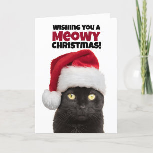 Cartes Pour Fêtes Annuelles Meowy (Joyeux) Christmas Cute Black Cat