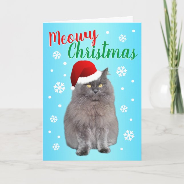 Cartes Pour Fêtes Annuelles Meowy Noël du chat (Devant)