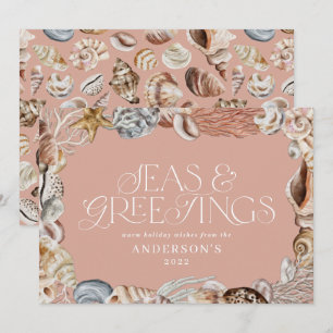 Cartes Pour Fêtes Annuelles Mer de Noël et salutations modernes Ho