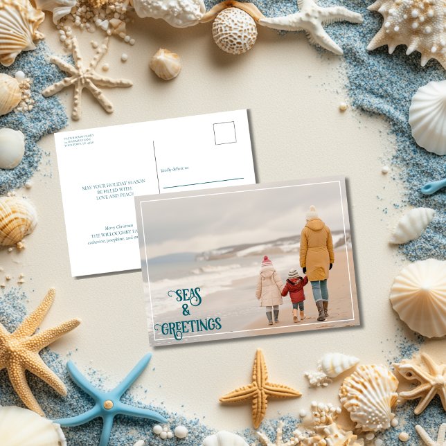 Cartes Pour Fêtes Annuelles Mer et salutations (Créateur téléchargé)