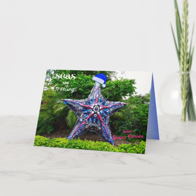 Cartes Pour Fêtes Annuelles Mer et salutations de Sunny Florida Noël (Devant)