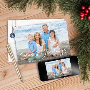 Cartes Pour Fêtes Annuelles Mer et salutations Photo de vacances nautiques