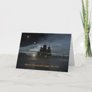 Cartes Pour Fêtes Annuelles mer-x-nuit silencieuse