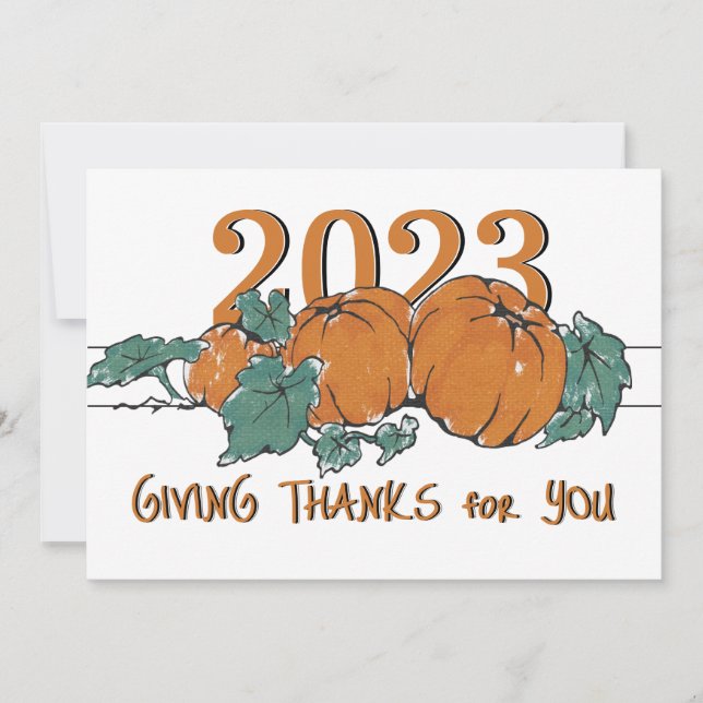 Cartes Pour Fêtes Annuelles Merci à un Citrouille de Thanksgiving (Devant)