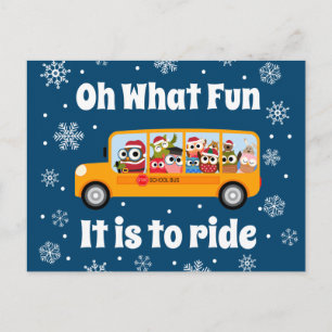 Cartes Pour Fêtes Annuelles Merci Aide de Conducteur de Bus d'Hiver de Noël