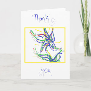 Cartes Pour Fêtes Annuelles Merci aux fleurs colorées ! (vide à l'intérieur)