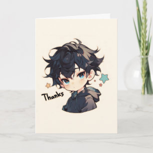 Cartes Pour Fêtes Annuelles Merci Cool Anime Boy