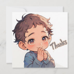 Cartes Pour Fêtes Annuelles Merci Cute Boy Anime
