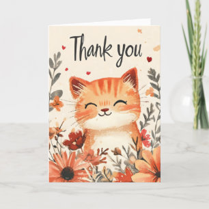 Cartes Pour Fêtes Annuelles Merci Cute Cat
