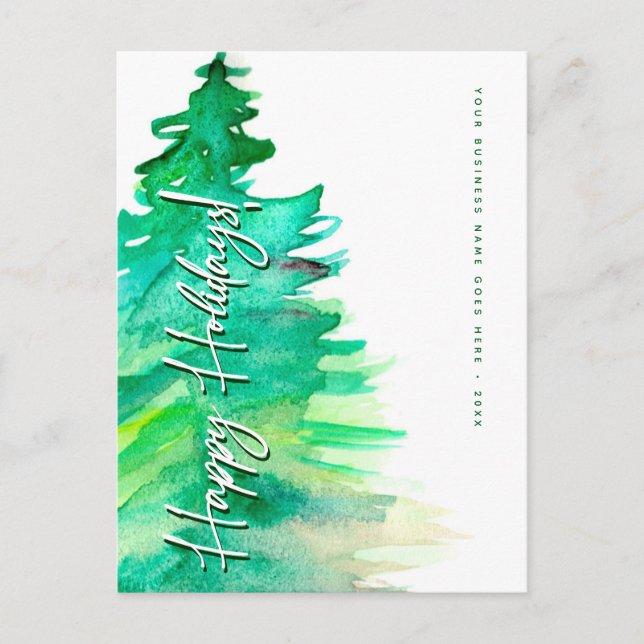 Cartes Pour Fêtes Annuelles Merci d'affaires Noël Pine Joyeux vacances (Devant)