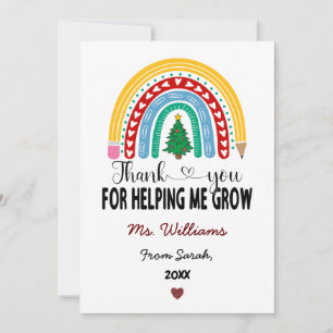 Cartes Pour Fêtes Annuelles Merci de m'avoir aidé à grandir, Remerciements aux