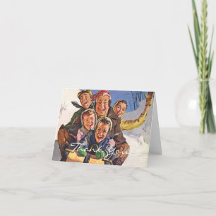 Cartes Pour Fêtes Annuelles Merci de Noël vintage