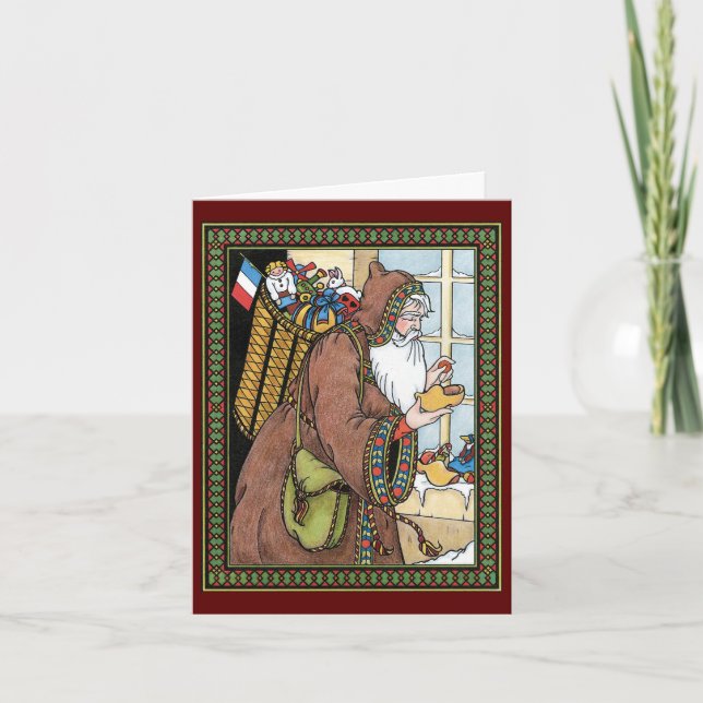 Cartes Pour Fêtes Annuelles Merci de Noël vintage (Devant)