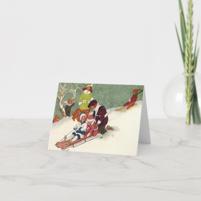 Cartes Pour Fêtes Annuelles Merci de Noël vintage (Devant)