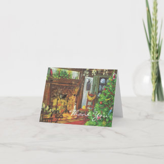 Cartes Pour Fêtes Annuelles Merci de Noël vintage