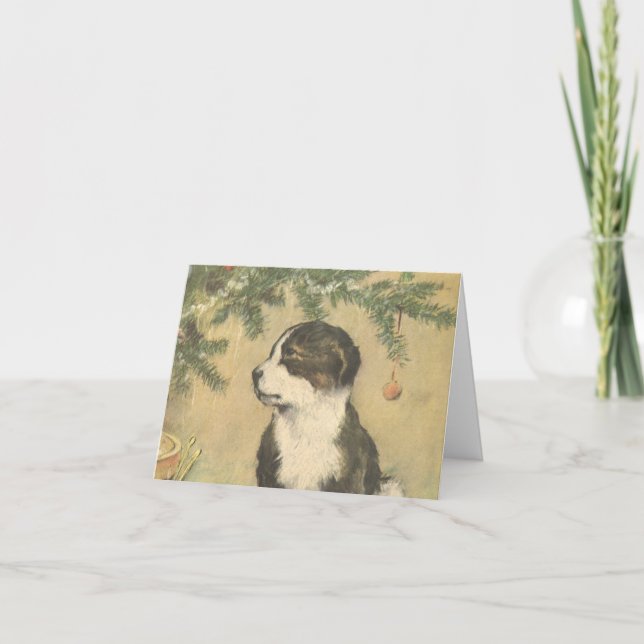 Cartes Pour Fêtes Annuelles Merci de Noël vintage (Devant)