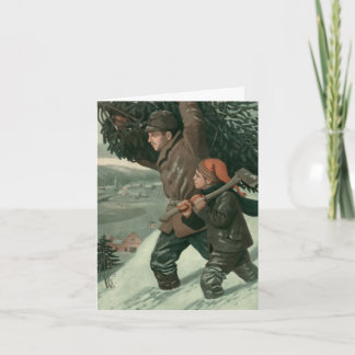 Cartes Pour Fêtes Annuelles Merci de Noël vintage