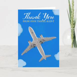Cartes Pour Fêtes Annuelles Merci De Votre Agent De Voyage Avion Commercial