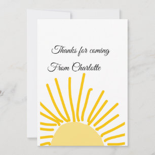 Cartes Pour Fêtes Annuelles merci d'être venu ajoutez nom message texte soleil