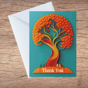 Cartes Pour Fêtes Annuelles Merci d'illustration de l'arbre orange d'automne