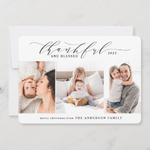 Cartes Pour Fêtes Annuelles merci et béni 3 photo élégante famille