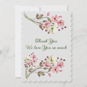 Cartes Pour Fêtes Annuelles Merci floral élégant