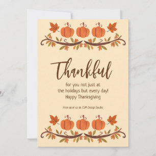 Cartes Pour Fêtes Annuelles Merci Logo Personnalisé Thanksgiving Holiday Card