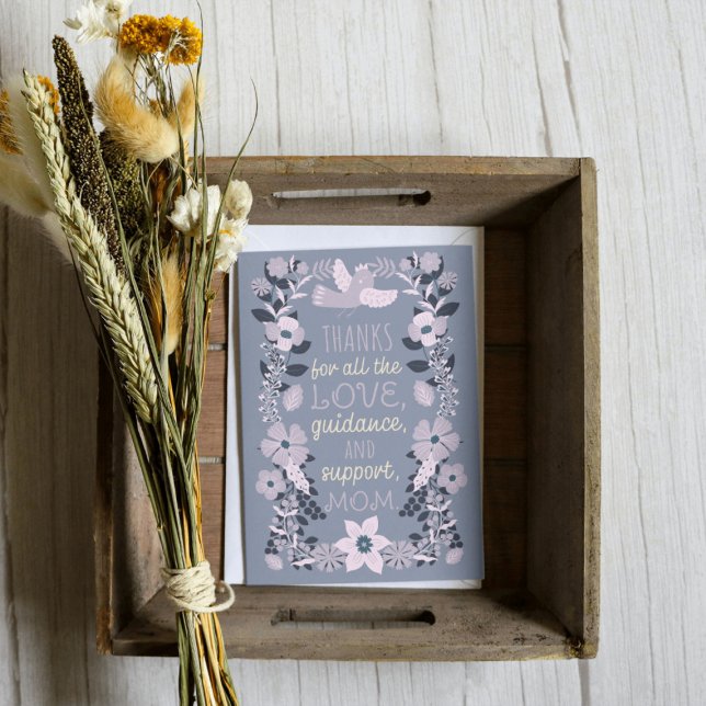 Cartes Pour Fêtes Annuelles Merci, Maman Scandinave Art populaire Appréciation (Créateur téléchargé)