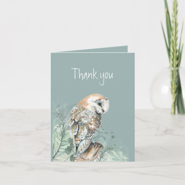 Cartes Pour Fêtes Annuelles Merci Merci Barn Owl Bird Nature Faune (Devant)