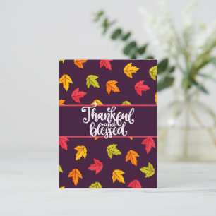 Cartes Pour Fêtes Annuelles Merci mignon et béni avec des Feuilles colorés