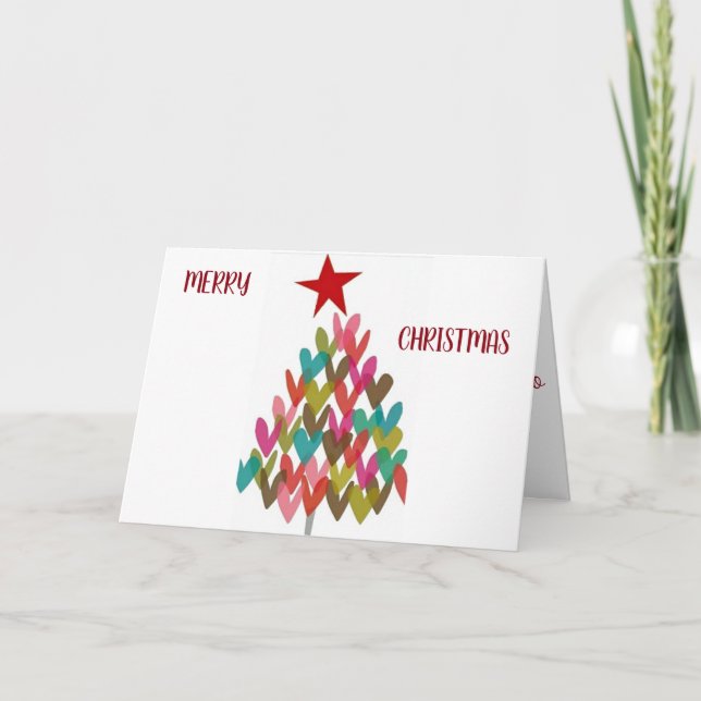 CARTES POUR FÊTES ANNUELLES ***MERCI NOËL AVEC ARBRE CARDIAQUE** (Devant)