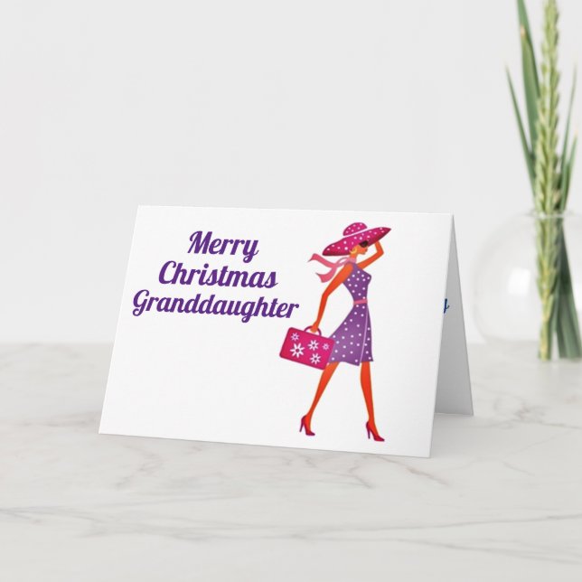 CARTES POUR FÊTES ANNUELLES MERCI NOËL ***GRANDE-FILLE*** (Devant)