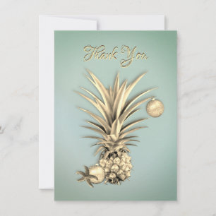 Cartes Pour Fêtes Annuelles Merci plat fait sur commande d'ananas d'or