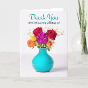 Cartes Pour Fêtes Annuelles Merci Pour Cadeau Mariage Jolies Fleurs