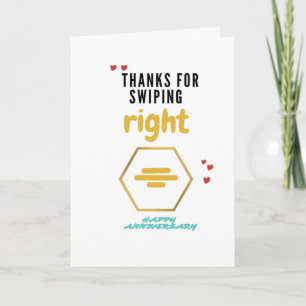 Cartes Pour Fêtes Annuelles Merci pour le bon anniversaire de Swiping Right Ha