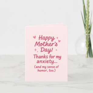 Cartes Pour Fêtes Annuelles Merci pour mon anxiété et mon humour pour la fête