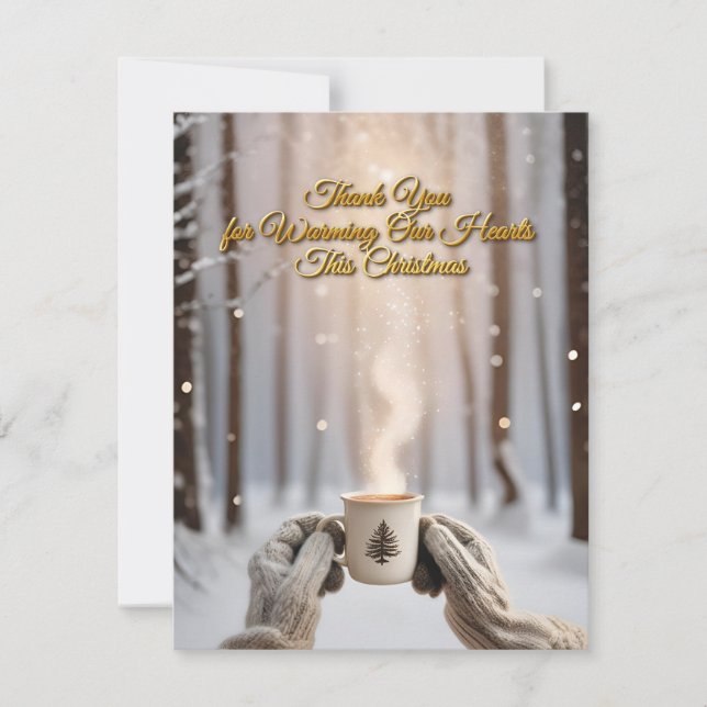 Cartes Pour Fêtes Annuelles Merci pour réchauffer nos coeurs ce Noël (Devant)
