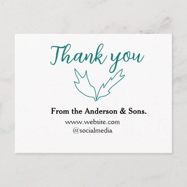 Cartes Pour Fêtes Annuelles Merci pour votre page de commande nom de société (Devant)