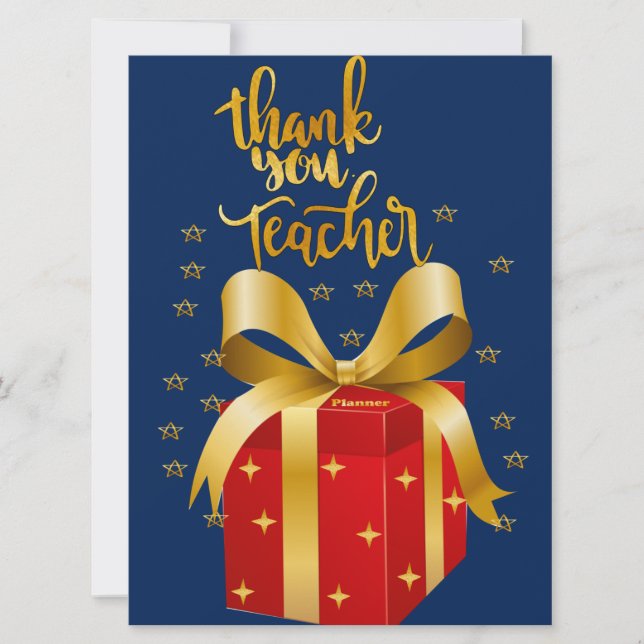 Cartes Pour Fêtes Annuelles Merci Professeur (Devant)