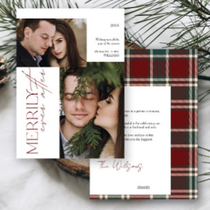 Cartes Pour Fêtes Annuelles Merde Jamais Après Tartan Plaid Mariage 2 Photo