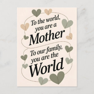 Cartes Pour Fêtes Annuelles Mère Citation Sage Green Hearts Fête des mères