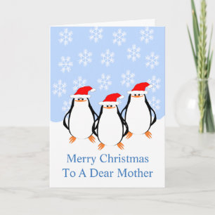 Cartes Pour Fêtes Annuelles Mère des pingouins Noël