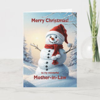 Cartes Pour Fêtes Annuelles Mère en droit Noël Snowman