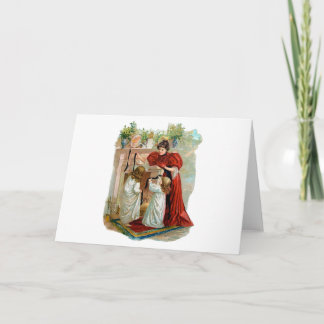Cartes Pour Fêtes Annuelles Mère et filles la nuit avant Noël