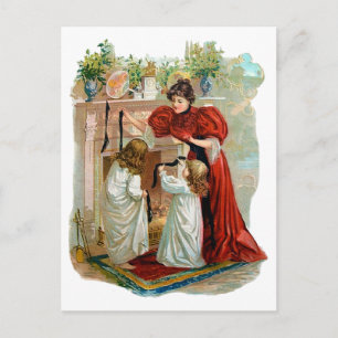Cartes Pour Fêtes Annuelles Mère et filles la nuit avant Noël
