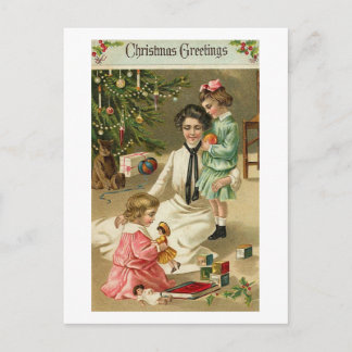 Cartes Pour Fêtes Annuelles Mère, Filles et Jouets à Noël