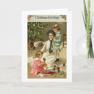 Cartes Pour Fêtes Annuelles Mère, Filles et Jouets à Noël